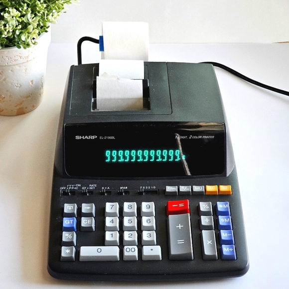Sharp EL-2196BL 12 Digit Printing Calculator 3.7 LPS - 4-Key Memory, Heavy Duty - Picture 3 of 16